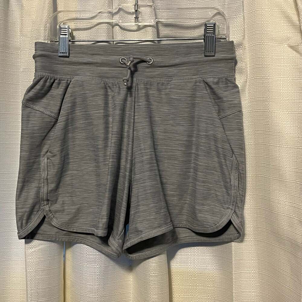 10-12 L Large All in Motion Girls Heathered Grey Athletic Gym Shorts